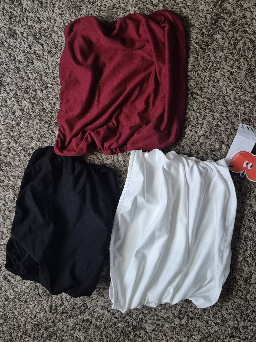 Trio Women's Tube tops  Black White Red S (1) & M (2)